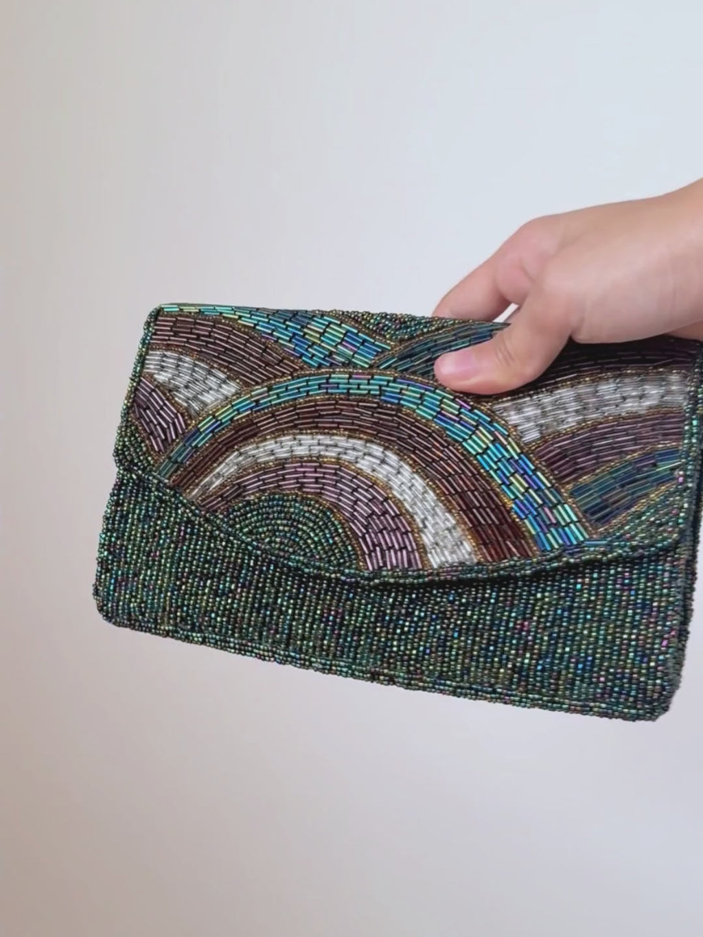 Iridescent Beaded Evening Clutch