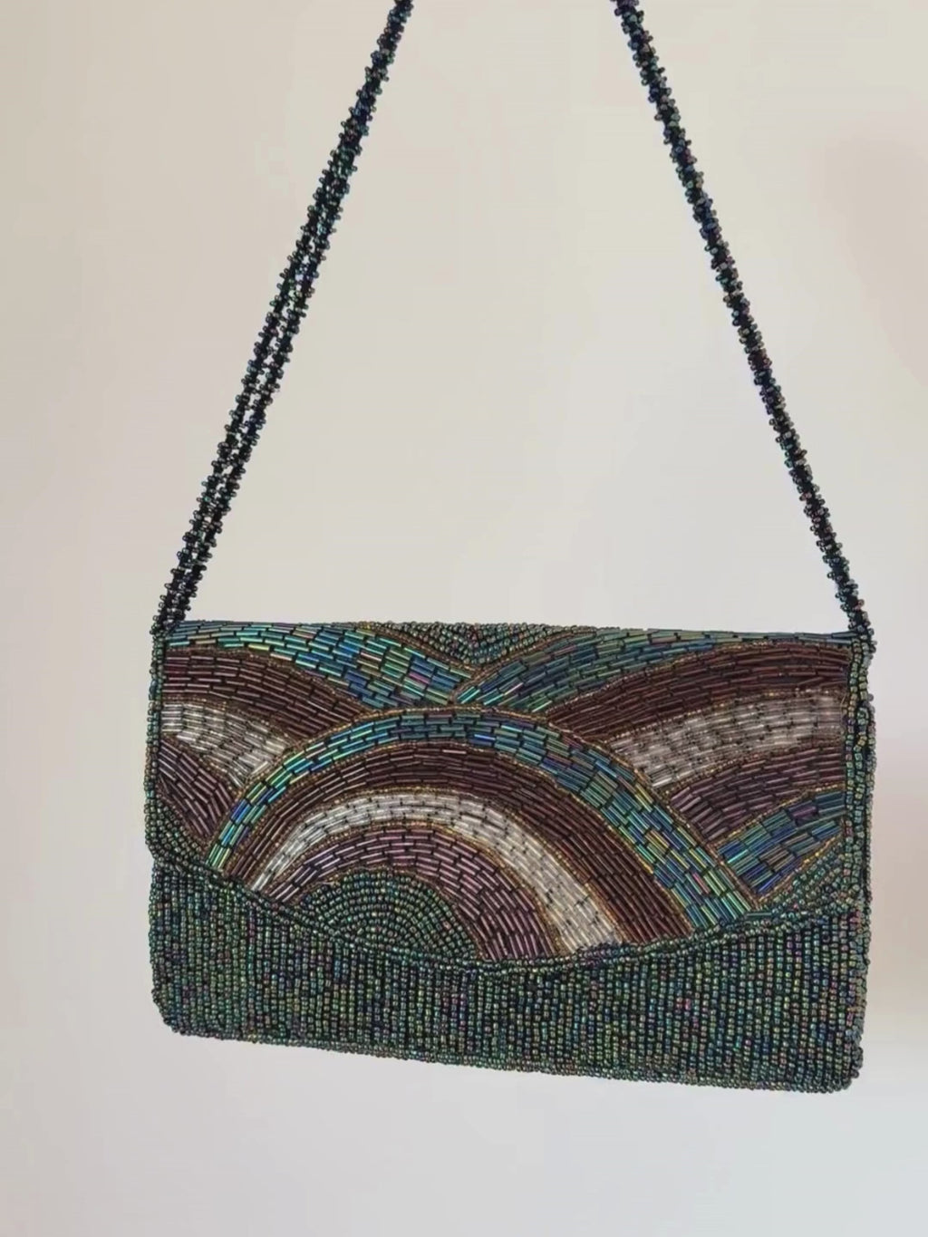 Iridescent Beaded Evening Clutch